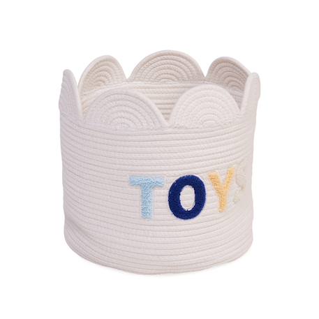 Panier fleur 30x30x30cm corde de coton Blanc cassé 3 - vertbaudet enfant 