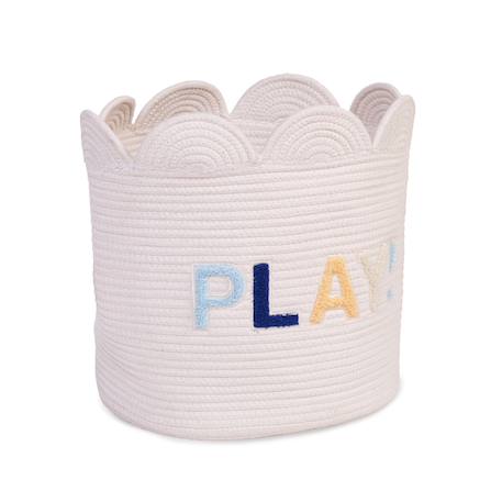 Panier fleur 35x35x35cm corde de coton Blanc cassé 3 - vertbaudet enfant 