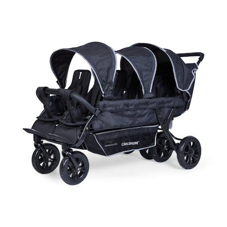 Sixseater poussette capacité 6 enfants + housse de pluie + pare-soleil Noir 1 - vertbaudet enfant 