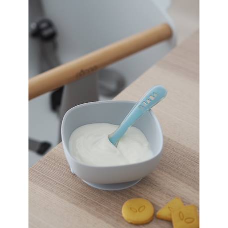 Cuillère 2ème âge en silicone Barbe à papa+Bleu 8 - vertbaudet enfant 
