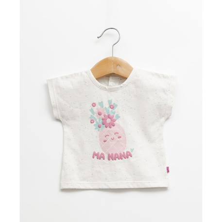 Ensemble short + haut 100% coton bébé fille Imprime rose fond blanc casse 5 - vertbaudet enfant 