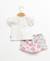 Ensemble short + haut 100% coton bébé fille Imprime rose fond blanc casse 4 - vertbaudet enfant 