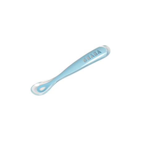 Cuillère 1er âge en silicone Bleu+Rose ancienne+Vert brumeux 1 - vertbaudet enfant 