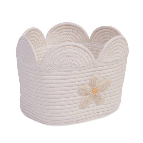 Panier fleur 30x20x15cm corde de coton Blanc cassé 3 - vertbaudet enfant 