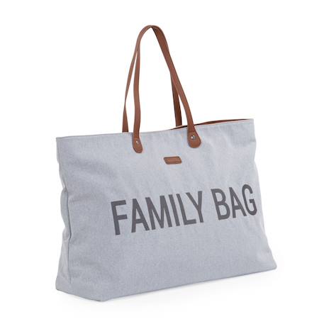 Sac à langer de voyage grande contenance design family bag Blanc imprimé+Gris toile 9 - vertbaudet enfant 