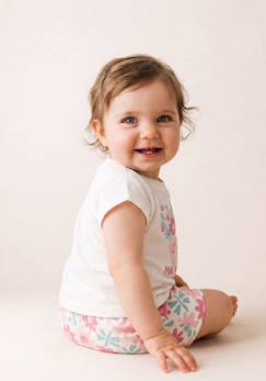 Ensemble short + haut 100% coton bébé fille  - vertbaudet enfant