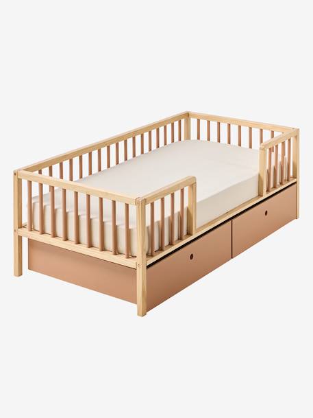 Lit enfant avec grands rangements 70x140 cm CACHE-RÊVES cannelle 2 - vertbaudet enfant 