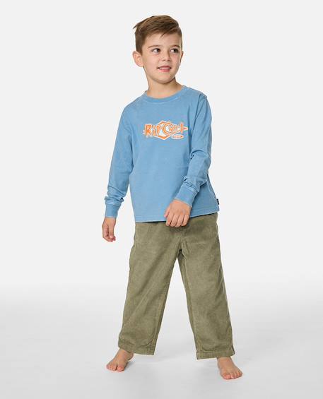 T-shirt manches longues ride the wave garçon Faded denim 3 - vertbaudet enfant 