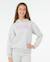 Sweat à capuche staple varsity fille Cornflower blue+Light grey marle 7 - vertbaudet enfant 