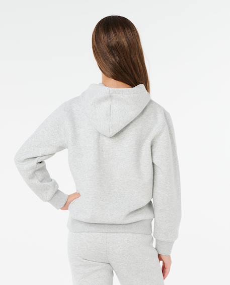 Sweat à capuche staple varsity fille Cornflower blue+Light grey marle 9 - vertbaudet enfant 