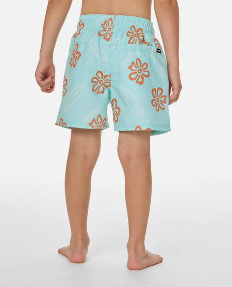 Short de bain boardshort volley ride the wave  enfant Faded denim+Light aqua 6 - vertbaudet enfant 