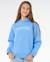 Sweat à capuche staple varsity fille Cornflower blue+Light grey marle 6 - vertbaudet enfant 