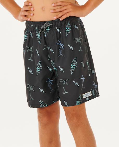 Short de bain boardshort volley eternal shred mesh enfant Surplus green+Washed black 8 - vertbaudet enfant 