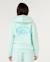 Sweat à capuche hibiscus heat fille Light sea blue 3 - vertbaudet enfant 