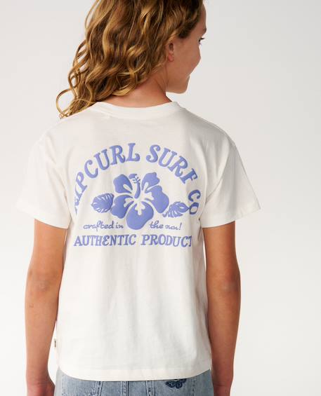 T-shirt décontracté surf puff fille Bone/blue+Bright lilac 5 - vertbaudet enfant 