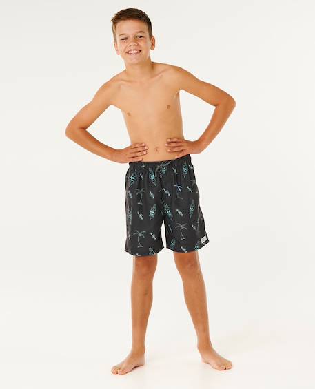Short de bain boardshort volley eternal shred mesh enfant Surplus green+Washed black 10 - vertbaudet enfant 