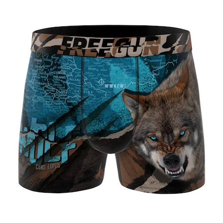 Lot de 3 boxers enfant  Wild animals - animaux sauvages Marron/jaune/noir/vert/noir/bleu 4 - vertbaudet enfant 