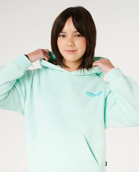 Sweat à capuche hibiscus heat fille Light sea blue 6 - vertbaudet enfant 