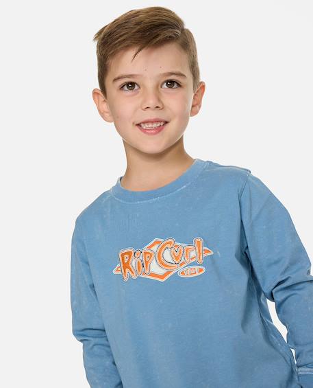 T-shirt manches longues ride the wave garçon Faded denim 4 - vertbaudet enfant 