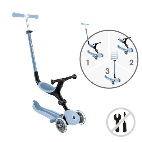 Trottinette enfant évolutive dès 15 mois jusqu'à 6 ans Bleu pastel+Rose berry 5 - vertbaudet enfant 