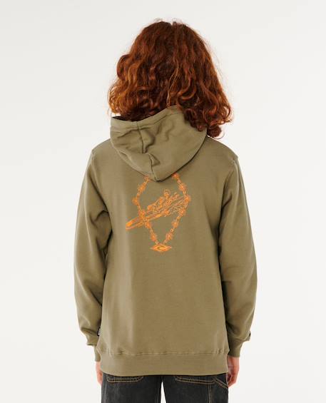 Sweat à capuche eternal shred art garçon Surplus green 2 - vertbaudet enfant 