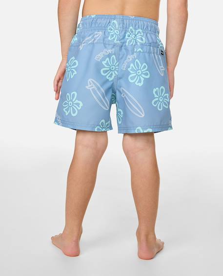 Short de bain boardshort volley ride the wave  enfant Faded denim+Light aqua 2 - vertbaudet enfant 