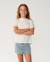 T-shirt décontracté surf puff fille Bone/blue+Bright lilac 1 - vertbaudet enfant 