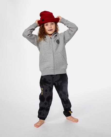 Sweat à capuche zippé wetsuit icon Grey marle 1 - vertbaudet enfant 