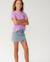 T-shirt décontracté surf puff fille Bone/blue+Bright lilac 12 - vertbaudet enfant 