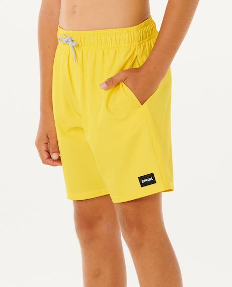 Short de bain boardshort volley daily   enfant Aqua+Black+Blazing yellow 14 - vertbaudet enfant 