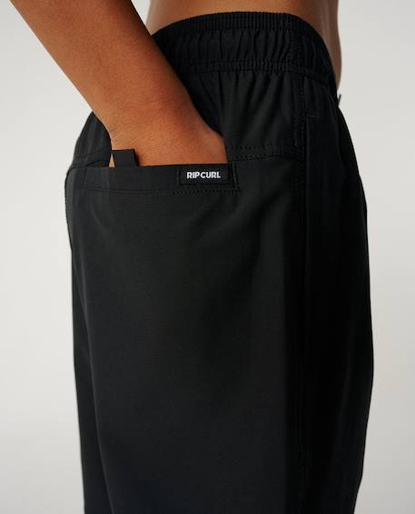 Short de bain boardshort volley daily   enfant Aqua+Black+Blazing yellow 11 - vertbaudet enfant 