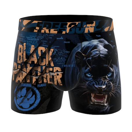 Lot de 3 boxers enfant  Wild animals - animaux sauvages Marron/jaune/noir/vert/noir/bleu 2 - vertbaudet enfant 