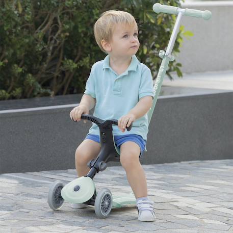 Trottinette enfant évolutive dès 15 mois jusqu'à 6 ans Beige coconut+Bleu pastel+Rose berry+Vert pistache 24 - vertbaudet enfant 