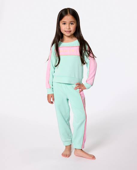 Sweat à col rond revival filles Light aqua 3 - vertbaudet enfant 