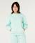 Sweat à capuche hibiscus heat fille Light sea blue 1 - vertbaudet enfant 