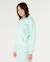Sweat à capuche hibiscus heat fille Light sea blue 2 - vertbaudet enfant 
