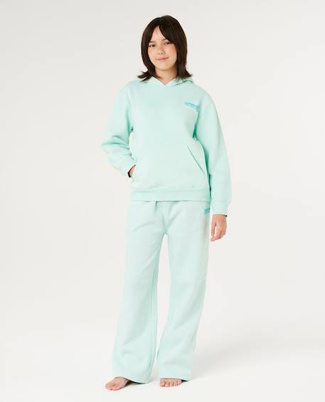 Sweat à capuche hibiscus heat fille Light sea blue 4 - vertbaudet enfant 