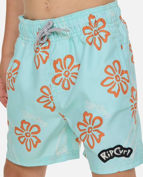 Short de bain boardshort volley ride the wave  enfant Faded denim+Light aqua 8 - vertbaudet enfant 