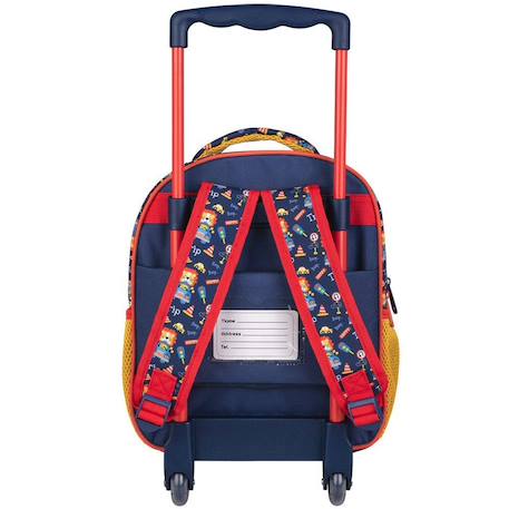 Sac à dos avec roulettes pour la maternelle lion beep 31 cm Bleu / orange 2 - vertbaudet enfant 
