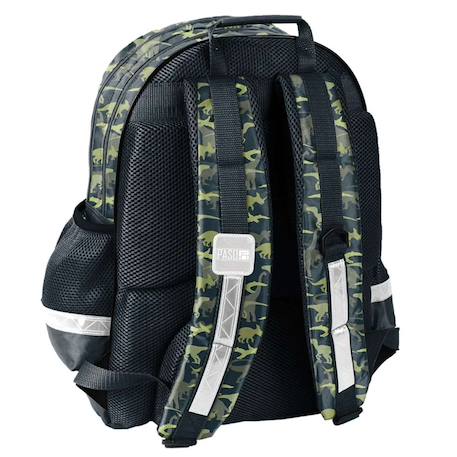 Sac à dos scolaire garçon dinosaurs world avec 2 compartiments 42 cm Noir / vert 3 - vertbaudet enfant 