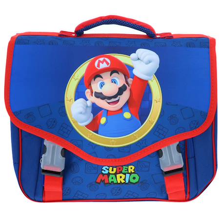 Cartable super mario bros 2 compartiments 38 cm Bleu / rouge 2 - vertbaudet enfant 