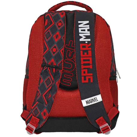 Sac à dos scolaire garçon 2 compartiments spiderman new york city 43 cm Noir / rouge / blanc 2 - vertbaudet enfant 
