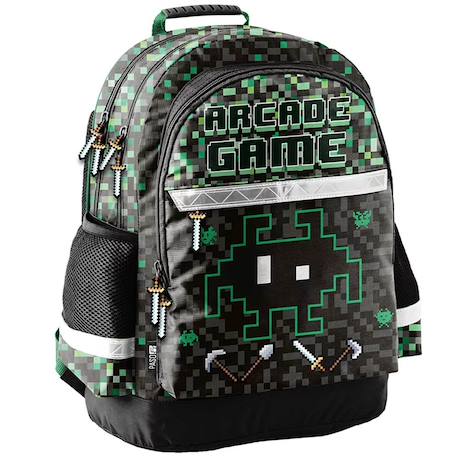 Garçon-Sac à dos enfant garçon arcade game motif pixel alien 2 compartiments 41 cm