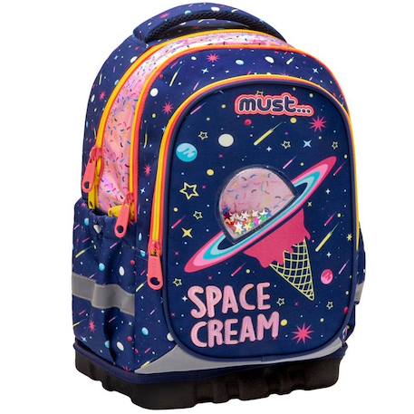 Sac à dos fille cmp space cream 2 compartiments zippés 43 cm Marine/multicolore 1 - vertbaudet enfant 