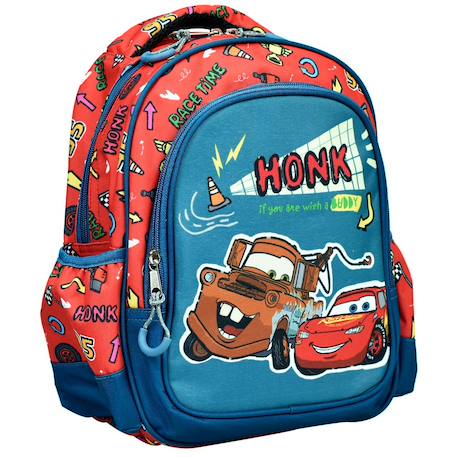 Sac à dos maternelle cars motif course en tissu résistant Rouge 1 - vertbaudet enfant 