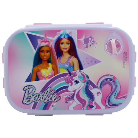 Boîte repas à charnière barbie licorne – poignée de transport Violet figue 2 - vertbaudet enfant 