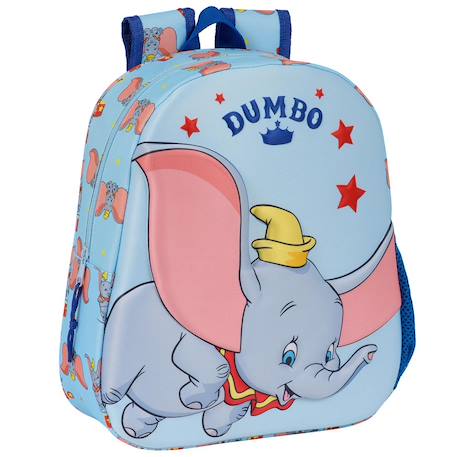 Sac à dos imprimé dumbo 3d tissu synthétique disney Bleu / rose / clair 1 - vertbaudet enfant 