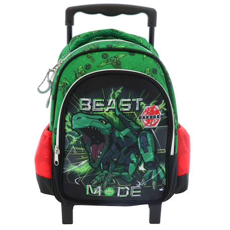 Trolley scolaire bakugan à pvc laminé et poignée télescopique Bleu / vert / clair 4 - vertbaudet enfant 