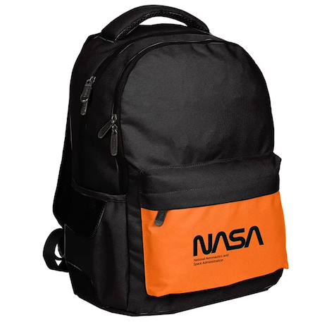Sac à dos scolaire en polyester résistant beuniq nasa Noir / orange 1 - vertbaudet enfant 