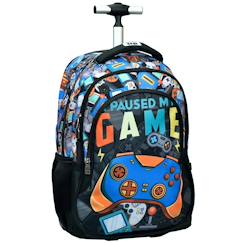 Sac à dos à roulettes fille gamer play 48 cm - cartable qualité supérieure  - vertbaudet enfant